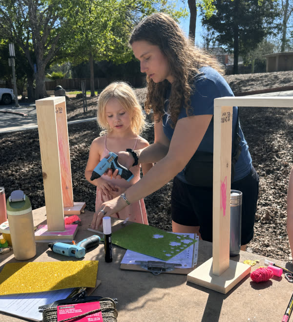 Kids launching lava rockets
